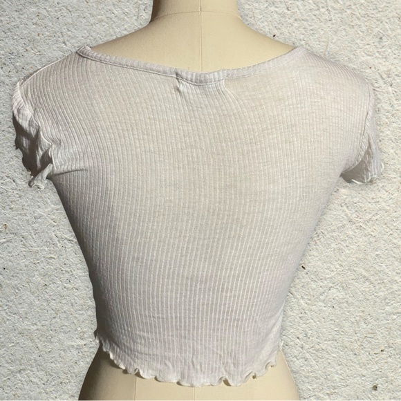 Altar’d State Ribbed Crop Top w/ Ruffled Edges - Picture 4 of 7